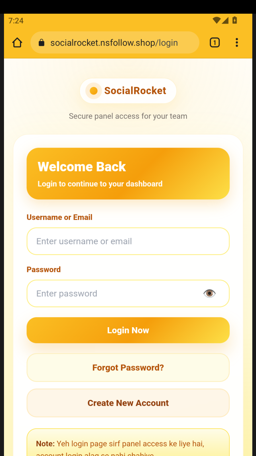 Step 1 - Account Create